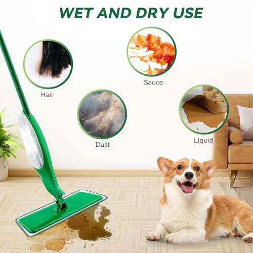 Mop Head Replacement for Libman Freedom Spray Mop - Washable Reusable Wet & Dry Cleaning - Microfiber Spray Mop Pads Refill for Multi-Surface Floor -4 Pack (Green） - color: Green 4 Pack - Better Cleaning