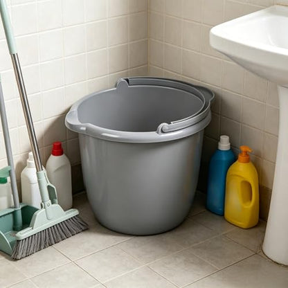 10 Qt Classic Titanium Spout Pail, Plastic Utility Bucket with Anti-Spill Pour Spout, Reinforced Rim & Comfort Grip Handle, Nestable Wash Tub for Mopping, Car Washing & Household Cleaning