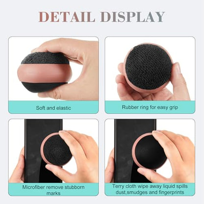 Suclain 4 Pack Touch Screen Cleaner Balls Phone Cleaning Ball Microfiber Touch Car Screen Glass Cleaner for Easter Computer Laptop Phone Monitor - color: Green, Blue, Warm Red, Yellow