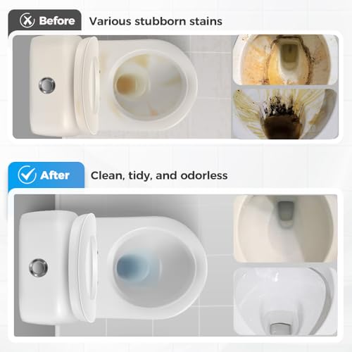Disposable Toilet Cleaning System: Toilet Brush & Holder Kit with 18PCS Pre-Soaked Cleaner Wall-Mount Scrubbing Toilet Brush Bathroom Cleaning Kit (Grey) - color: Gray