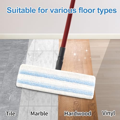 Mop Pads Replacements Compatible with O Cedar H2prO Flat Mop System Microfiber Mop Replacement Heads for O-Cedar/Vileda H2prO Flat Floor Mop, Washable & Reusable Pad Refills for Deep Cleaning, 4 Pack