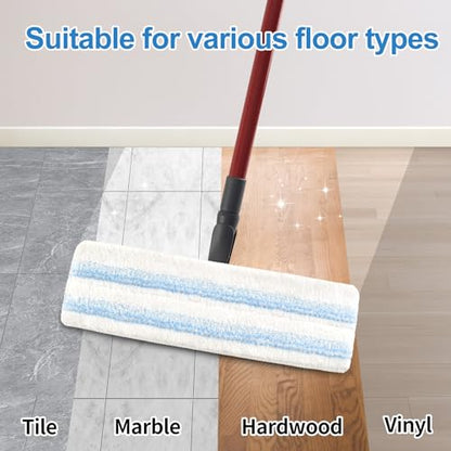 Mop Pads Replacements Compatible with O Cedar H2prO Flat Mop System Microfiber Mop Replacement Heads for O-Cedar/Vileda H2prO Flat Floor Mop, Washable & Reusable Pad Refills for Deep Cleaning, 4 Pack