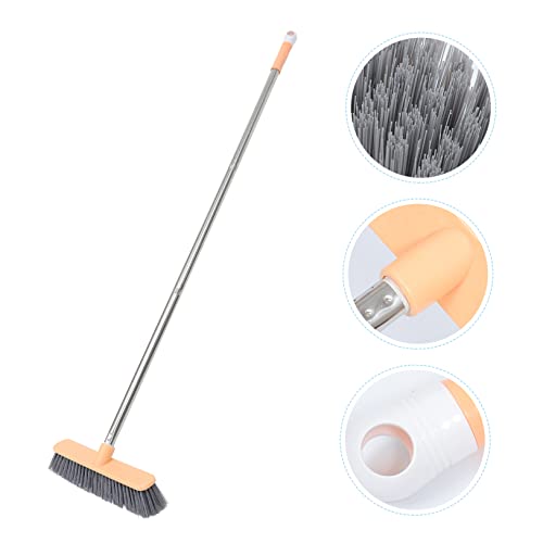 COLLBATH Stainless Steel Cleaning Floor Brush Long-Handle Bathroom Broom Grout Brush Mop Head Comfortable to Hold - color: Multicolor