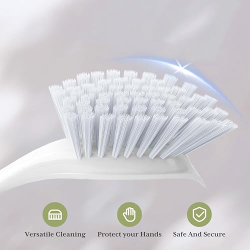 Kitchen Scrub Brush with Handle,2 Pack Kitchen Brush for Cleaning,Dish Scrubber with Stiff Bristles for Sink,Pots,Pans (2, Green) - color: Green