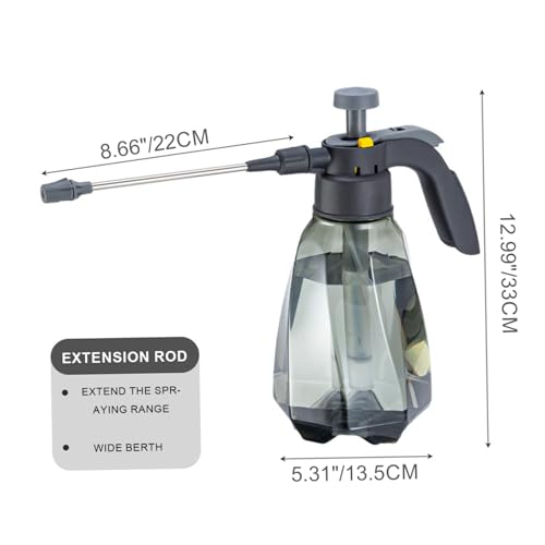 Pressure Spray Bottle 1.5 L Plastic Pressurized Spray Bottle with 360° Adjustable Nozzle Plant Comfortable Handle Bottles for Plants and Other Cleaning Solutions Pressure