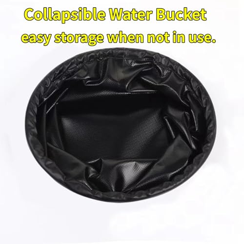 XUDAKAIXIN Grill Brush Collapsible Water Bucket for Grill Cleaning, Camping, and Outdoor Activities (Only Water Bucket No Grill Brush)-Black - style: XUDAKAIXIN Water Bucket
