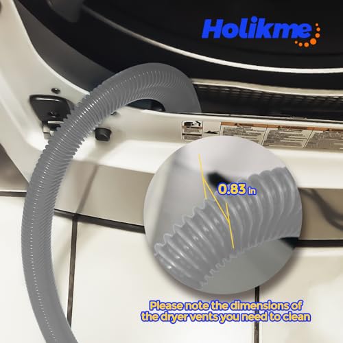 Holikme Dryer Vent Cleaner Kit 2 Pieces - Upgraded Dryer Lint Screens Cleaner Brush Part,Compatible with Most Vacuum Cleaner,Vacuum Hose Attachment & Refrigerator Coil Brush,Quickly Lint Remove,Gray - color: Gray