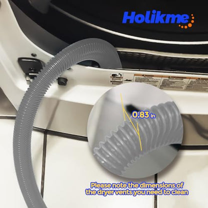 Holikme Dryer Vent Cleaner Kit 2 Pieces - Upgraded Dryer Lint Screens Cleaner Brush Part,Compatible with Most Vacuum Cleaner,Vacuum Hose Attachment & Refrigerator Coil Brush,Quickly Lint Remove,Gray - color: Gray