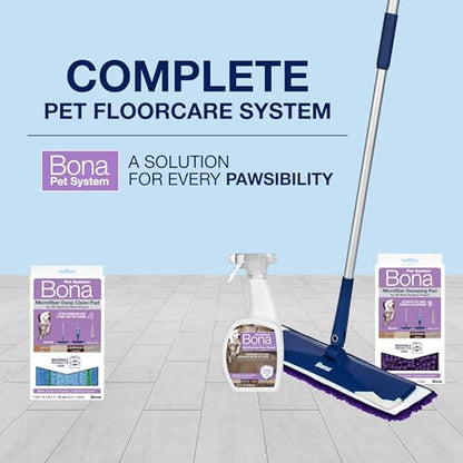 Bona Pet System Microfiber Deep Cleaning Pad for Multi-Surface Floors - Washable and Reusable - Safe on Hardwood Floors - Lifts & Removes Heavy Dirt and Pet Mess Build-up - Fits All Bona Mops - style: Pet Deep Clean Pad