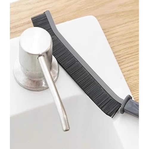 2 Pack Long Handle Gap Cleaning Brush, Multi-Purpose Hard Bristle Crevice Brush for Bathroom, Toilet, Tile Edges and Narrow Grooves