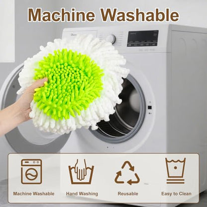 6 Pack Mop Heads Replacement for Ocedar EasyWring 1 Tank Spin Mop System,Include 2 Microfiber Spin Mops Replace Head&2 Chennile Mops Head Machine Washable with Scrubber Mopp Head and Base for Cleaning - size: for Ocedar 1 Tank