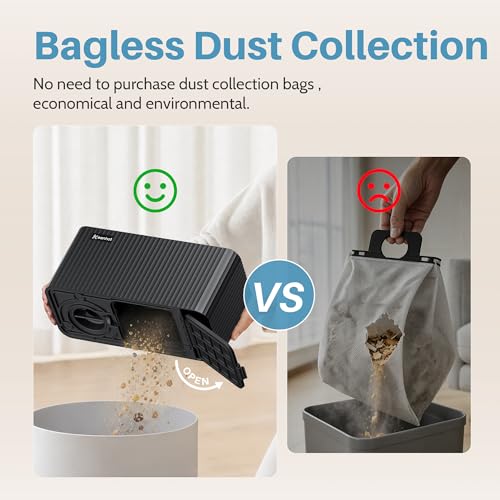 Keenhot Touchless Vacuum Automatic Dustpan - 20Kpa Suction Ultra Fast & Powerful Hair Vacuum for Sweeping Salons Pet Hair Food Dirt Home Kitchen, Compact Space-Saving Electric Canister Vacuum Cleaner - color: Black