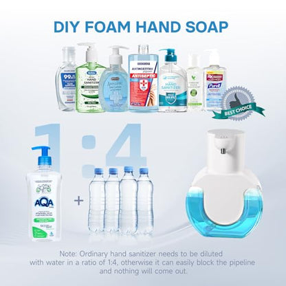 VZZNN 2 Pack Automatic Foaming Soap Dispenser 14.2oz/420ML Touchless Automatic Foaming Soap Dispenser,Rechargeabled Wall Mounted Smart Pump for Bathroom Kitchen - color: White, style: 2 Pack Foam