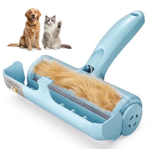 ORDORA Pet Hair Removal Tool: Reusable Lint Roller for Pet Hair - Portable Pet Hair Remover - Dog and Cat Hair Remover for Couch, Bedding, Car, Rugs & Furniture, for Multi-Pet Homes (Blue) - color: B：blue