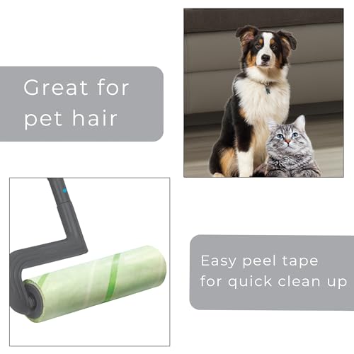 Smart Design Mega Floor Lint Roller Refill - Set of 2 (100 Sheets Total) - Easy-Peel Angled 10 inch Large Adhesive Sticky Sheets - Cleaning, Carpet, Car, Clothes, Dog Cat Fur, and Pet Hair Remover - size: 1 Count (Pack of 1)