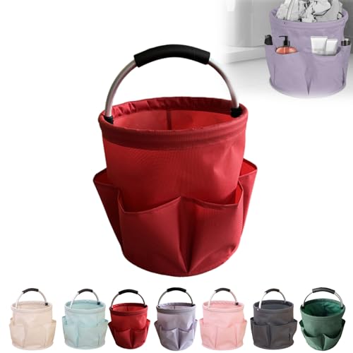 Professional Cleaning Caddy Organizer - 11" Wearable Cleaning Supply Bag with Adjustable Shoulder Strap & Handle - Housekeeper Essentials Organizer for Detailing Tools & Supplies (Red) - color: Red