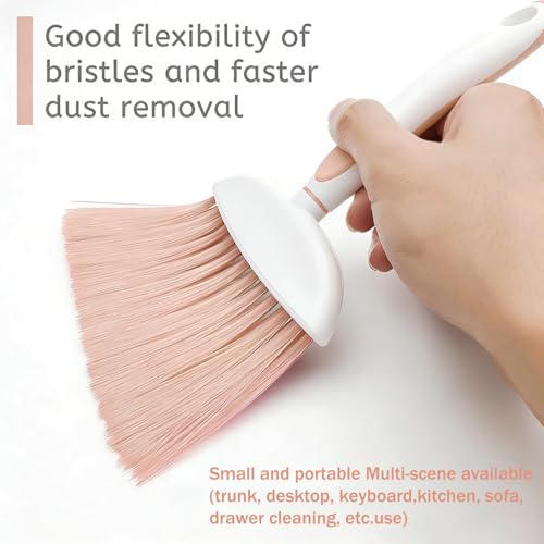 Broom Dustpan Brush Small Dust pan: Small Broom and Dustpan Set Mini Dust pan and Brush Set for Desk, Home, Camping Tent (Pink) - color: Pink, size: 1pcs