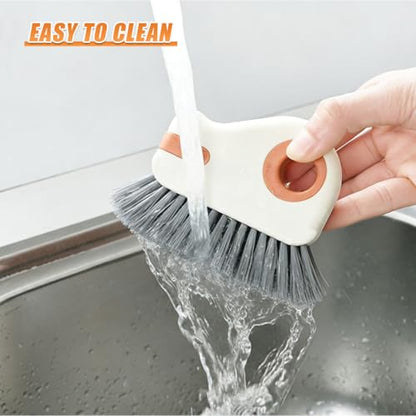 YoRise 2 in 1 Car Groove Cleaning Brush, Multifunctional Hard Bristle Car Window Track Cleaner Tool with Hidden Scraper, Universal Auto Door Crevice Cleaning Accessories for Window Sill(Orange-1PCS) - size: Orange-1PCS