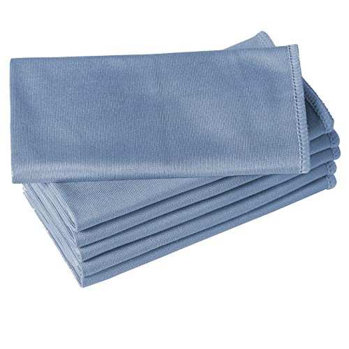 Puomue 6 Pack Microfiber Glass Cleaning Cloth, 16 Inch X 16 Inch, Lint Free Quickly Clean Window, Glasses, Windshields, Mirrors, and Stainless Steel, Dark Blue - color: Dark Blue