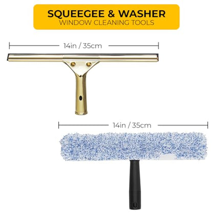 Window Cleaning Side Bucket On a Belt Holster Holds 3 Squeegees and a Washer - color: Grey W/Tools