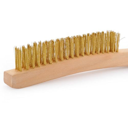 MAXMAN Brass Brush, Soft Brass Bristle, Wire Brushes for Cleaning Metal Rust, Welds, Wire Brush with 14" Beechwood Handle, Large, 2 Pcs - style: 2Psc Soft Brass Brush