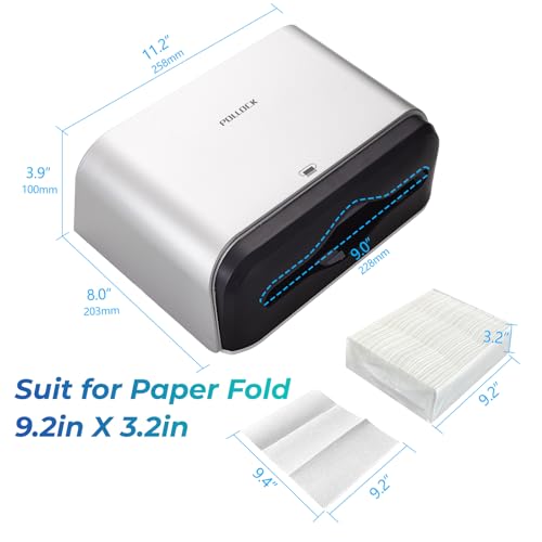 Commercial Paper Towel Dispenser Holder Wall Mount, Multi-fold Trifold C Fold Hand Towel Dispenser, Bathroom Paper Towel Dispenser, Toilet Paper Napkin Holder (Silver-5859) - color: Silver-5859