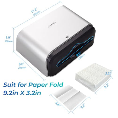 Commercial Paper Towel Dispenser Holder Wall Mount, Multi-fold Trifold C Fold Hand Towel Dispenser, Bathroom Paper Towel Dispenser, Toilet Paper Napkin Holder (Silver-5859) - color: Silver-5859