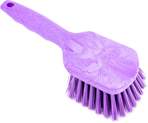 SPARTA 40541EC68 Plastic Scrub Brush, Utility Brush, Kitchen Brush With Hanging Hole For Cleaning, 8 Inches, Purple - color: Purple