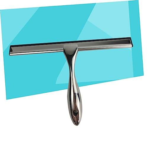 Stainless Steel Window Squeegee 12-Inch Glass Cleaning Tool Ergonomic Handle for Shower Bathroom and Home Use