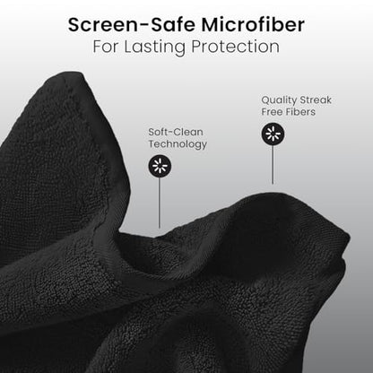 EVEO Electronic Wipes Screen Cleaner - Screen Wipes TV Screen Cleaner Wipes, Computer Screen Wipes, Laptop Screen Cleaner, ipad & Monitor Cleaner, Screen Cleaning Wipes - [90 Wipes + Microfiber Cloth]