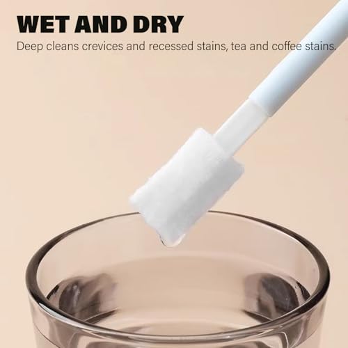 50 Spare Heads Disposable Toilet Brush Set, Crevice Cleaning for Appliances Doors Windows