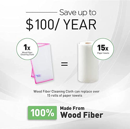 OnBrand Naturally Wood Fiber Cleaning Cloth, 20 Pack (12" x 10.7" Each) | Reusable Kitchen Washcloths, 8 Layers High-Density Super Absorbing Dish Cloths for Washing Dishes, Dish Towels, Long-Lasting - size: 20 PACK