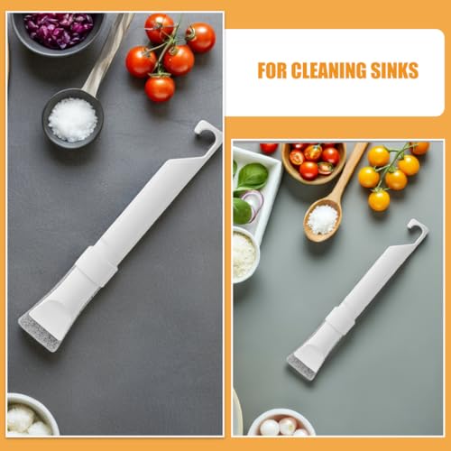 VOSAREA Multifunctional Narrow Space Cleaning Brush Set with 10 Replacement Pads, Crevice Gap Scrub Brush for Tile Grout, Sliding Door Track, Kitchen and Bathroom Cleaning