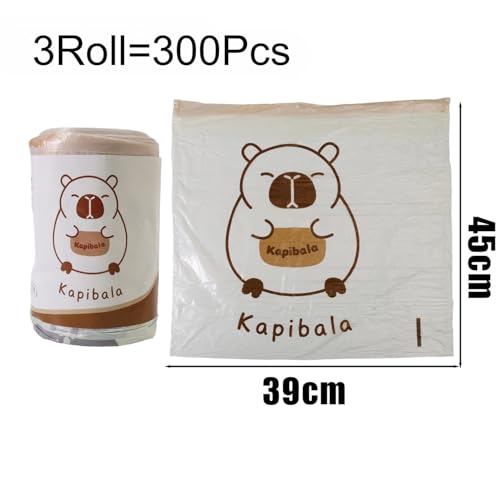 300Pcs Thickened Drawstring Garbage Bag Kitchen Household Dirty-Resistant Trash Bags (300Pcs(3Roll)-#B) - color: 300Pcs(3Roll)-#B
