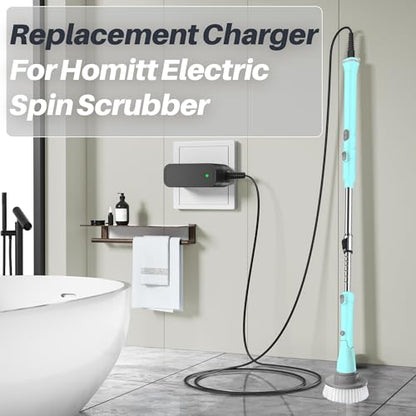 9V Charger for Homitt Electric Spin Scrubber Power Cord for Homitt Scrubber Charger Power Supply for Scrubber Compatible with Homitt HM115C, HM115CW, HM115CD,HM115CG HM204C Power Scrubber AC Adapter