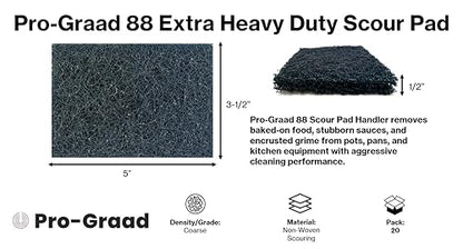 20 Pack 88 Extra Heavy Duty Scour Pad Handler for Scouring & Cleaning Pots, Pans, Utensils, Cooking Equipment, Easy Rinsing, Non-Rusting & Splintering, 5" Length x 3-1/2" Width, Blue, 08292