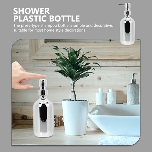 Ipetboom Shampoo Dispenser Bottle - 500ml/17oz Press-Type Refillable Plastic Container for Shower Lotion Conditioner Bathroom Use Leak-Proof Portable Lotion Dispenser Pump Bottle Convenient