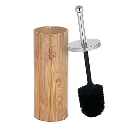Zahari Home Woodland Toilet Bowl Brush and Holder, Metal, Natural - color: Natural