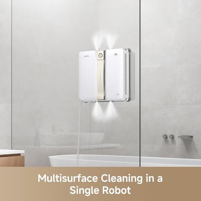 Mova N1 Window Cleaning Robot, Compact Dual-Spray Window Cleaner, 8000Pa Suction, 12-Level Safety Protection, Intelligent Path Planning, 6 Cleaning Modes, for Windows Glass Tiles & Marble, White - color: White