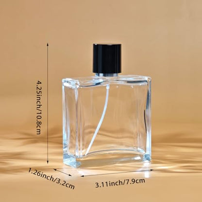 100ml/3.4 Oz Glass Spray Bottle Perfume Atomizer,Empty Refillable Perfume Spray Bottle with 3 Kinds of Dispenser (A4) - style: A4
