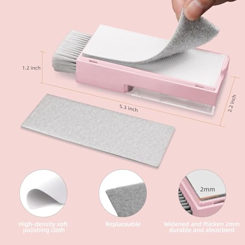 Tassmpitor Keyboard Cleaning Kit, All in 1 Laptop Cleaning Kit for MacBook iPhone iPad Camera Lens Airpods Computer, Compact Keyboard Cleaner with Spray and Brush, Multitool for Electronic Screen - color: Light Pink