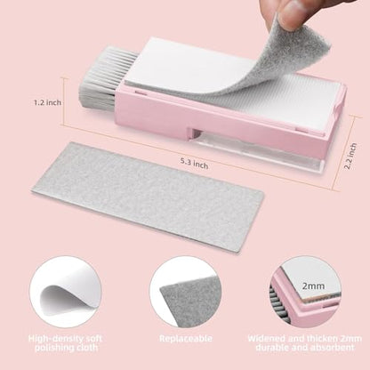 Tassmpitor Keyboard Cleaning Kit, All in 1 Laptop Cleaning Kit for MacBook iPhone iPad Camera Lens Airpods Computer, Compact Keyboard Cleaner with Spray and Brush, Multitool for Electronic Screen - color: Light Pink