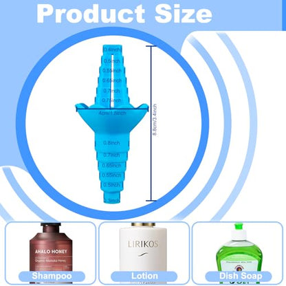 2 Pack Last Drop Universal Bottle Emptying Kit Transfer Connector for Soap, Lotion, Shampoo, Conditioner, and Kitchen,and Bathroom Use Reusable Bottle Funnel Adapter (Blue) - color: Blue