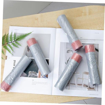 Abaodam 5 Rolls Drawstring Trash Bags Thickened Disposable Garbage Bags Strong Rubbish Pouches for Kitchen Use with Easy Tie Closure and Load-bearing Design Random Color
