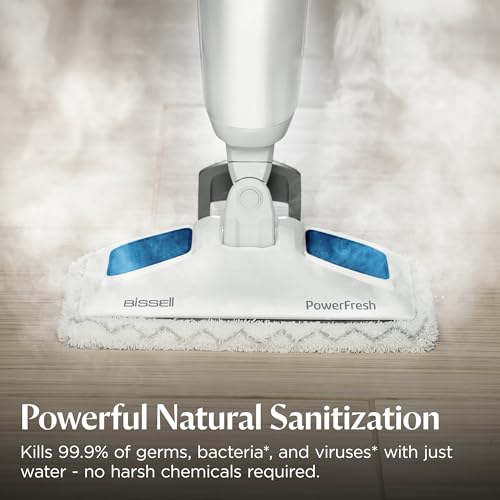 BISSELL Steam Mop 1940A PowerFresh Floor Steam Cleaner for Hard Wood & Tile with Natural Sanitization, Easy Scrubber, Variable Steam, 12” Cleaning Path - style: PowerFresh Steam Mop