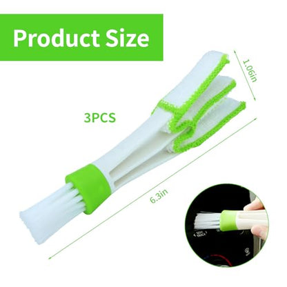 3 Pcs Blind Cleaner Washable Window Blind Cleaner Duster Tool – Window Blinds Duster Brush with Microfiber Sleeves, Easy Dust Removal Tool for Blinds, Vents & Fans, Reusable Home Cleaning Accessory