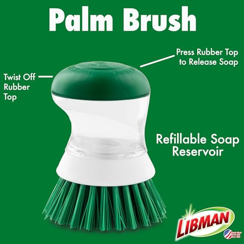 Libman Bottle & Dish Brush Kit | Cleaning Brushes for Kitchen Use | Straw Brush | Scrub Brushes for Dishes | Big Job Kitchen Brush | Palm Scrub Brush | 3 Different Brushes & Straw Cleaner Included - style: Bottle & Dish Brush Kit