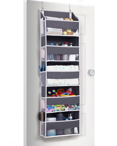ULG 1 Pack Compact Size Over Door Organizer Slim Door Storage for Small-Sized Doors, 5 Shelves, Dark Gray - color: Dark Grey, size: 1 Pack-Compact