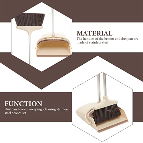 Yardwe 1 Set Broom Set Kitchen Brooms Household Cleaning Broom and Dustpan Handled Garden Dustpan Small Broom and Dustpan Brush and Dustpan Office Plastic Cleaner -