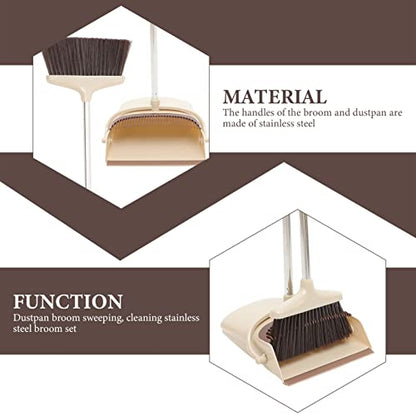 Yardwe 1 Set Broom Set Kitchen Brooms Household Cleaning Broom and Dustpan Handled Garden Dustpan Small Broom and Dustpan Brush and Dustpan Office Plastic Cleaner -